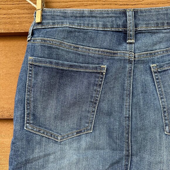 GAP Denim Skirt Blue Front Split Cutoff Size 4 - Picture 10 of 16